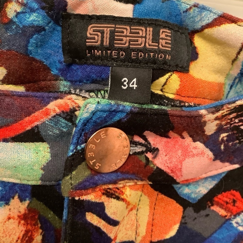St33le Stretch Knit Jeans Rainbow Shorts Limited Edition 6” Inseam Sz. 34​​​​​​ - Picture 6 of 14